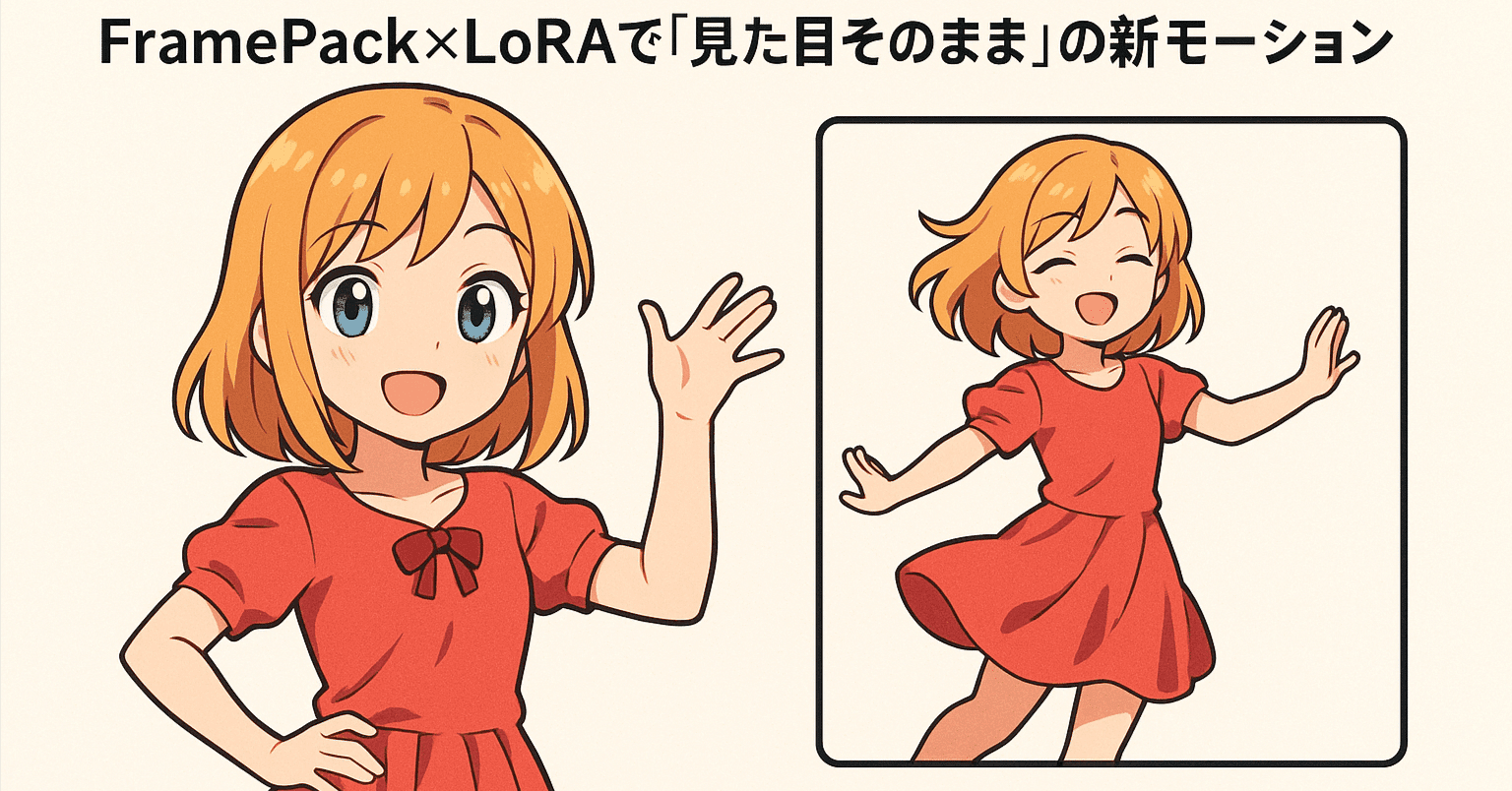 キャラクターを動かそう！FramePack×LoRAで「見た目そのまま」の新モーション